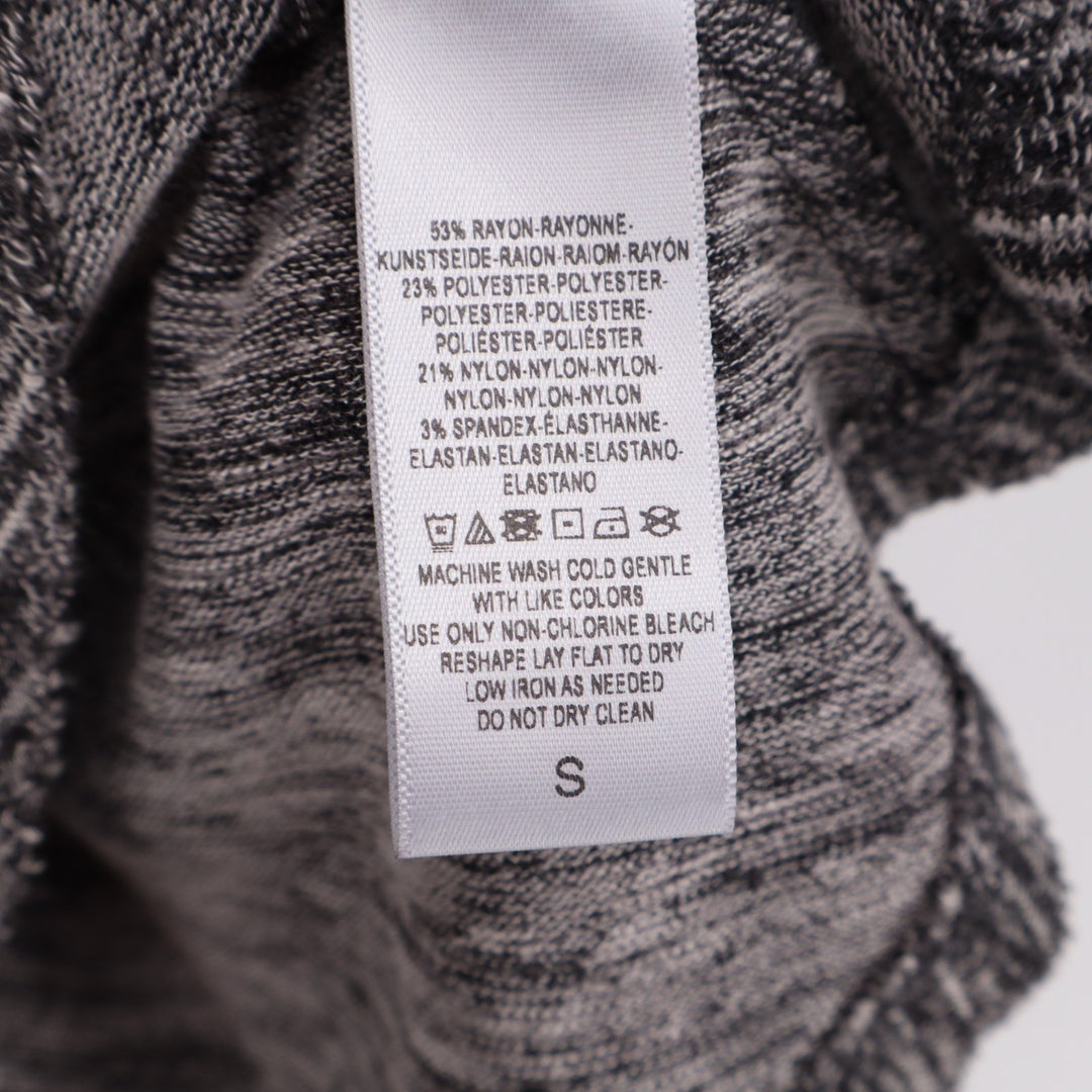 Sweater Women's Small Heather Grey Stretch High Low Hem Scoop Neck Pullover