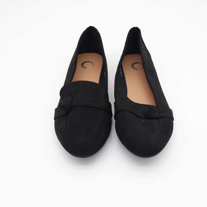 C Label Womens Black Faux Suede Loafers Flats Size 10 Slip On Shoes