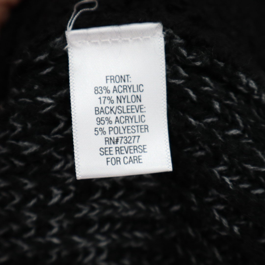 Apt.9 Cardigan Sweater Women PXL Petite Black Gray Knit Long Sleeve Outdoor Wear