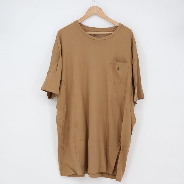 Polo Ralph Lauren T-Shirt Mens 2XB Classic Pocket Tan Short Sleeve Excellent