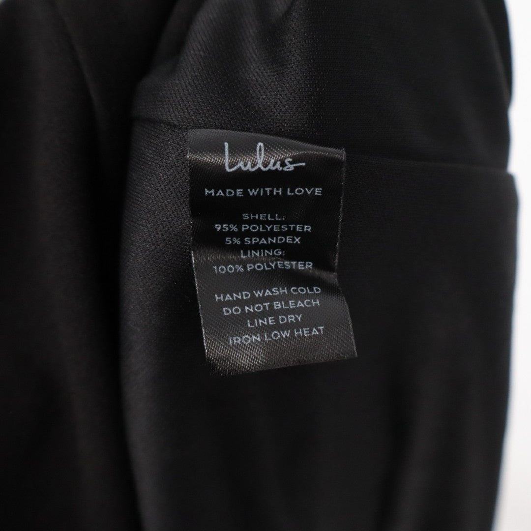 Lulus Stepped Out Stunning Maxi Dress Women L Black Stretch One-Shoulder Mermaid