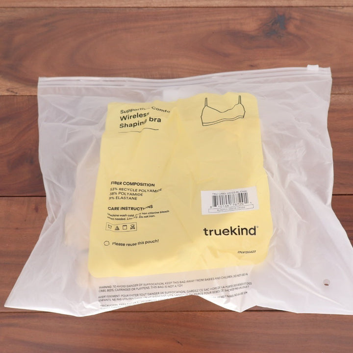 Truekind Supportive Comfort Wireless Shaping Bra Women XL Beige Seamless Stretch