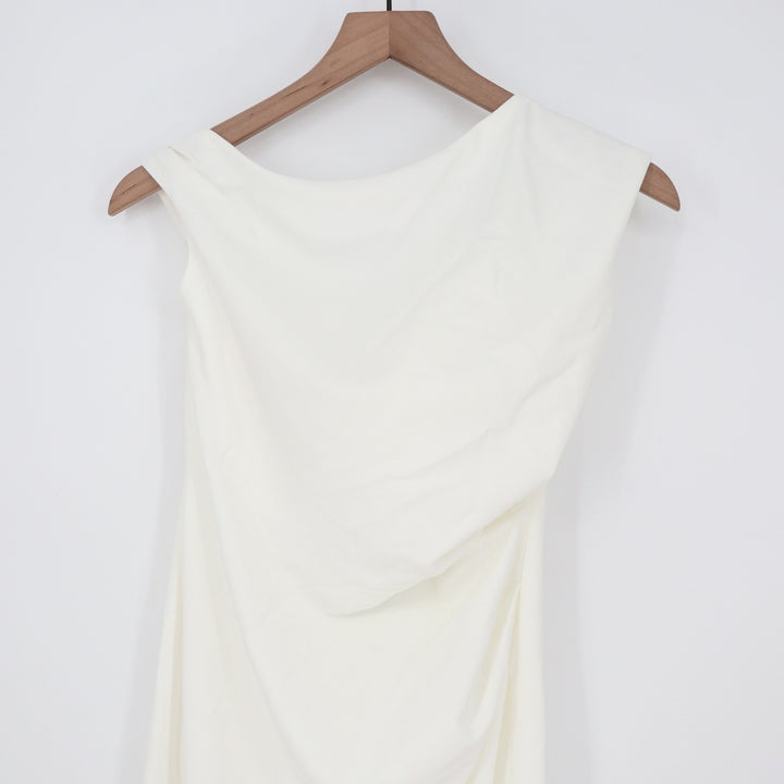 YH & CO Genie Maxi Dress White Off The Shoulder Draped Formal Gown Size 10 NEW