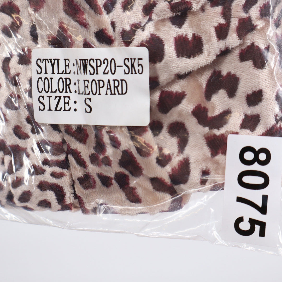 Naked Wardrobe Leopard Print Ruched Mini Skirt Side Drape Small