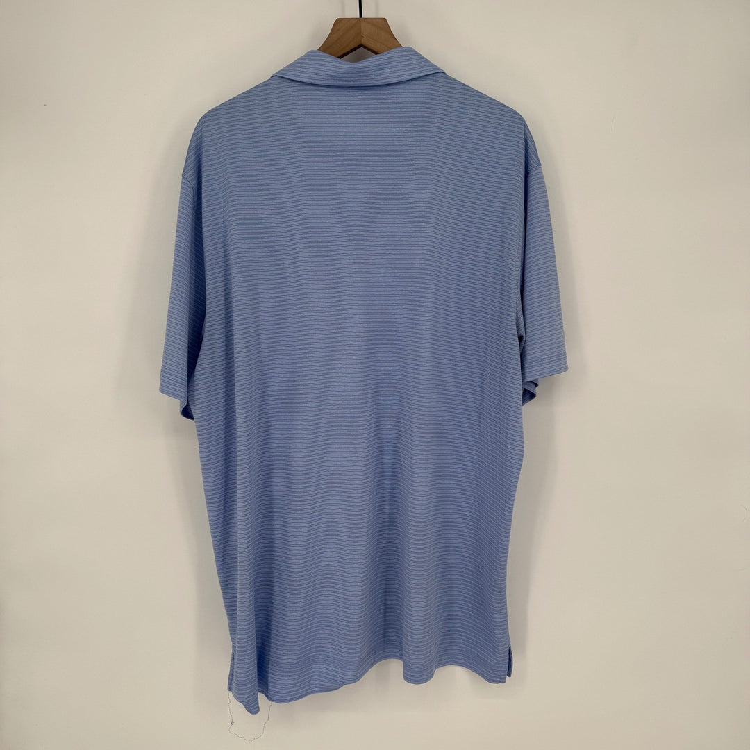 Walter Hagen 11 Majors Golf Polo Shirt Blue Stripe XXL Made in Jordan
