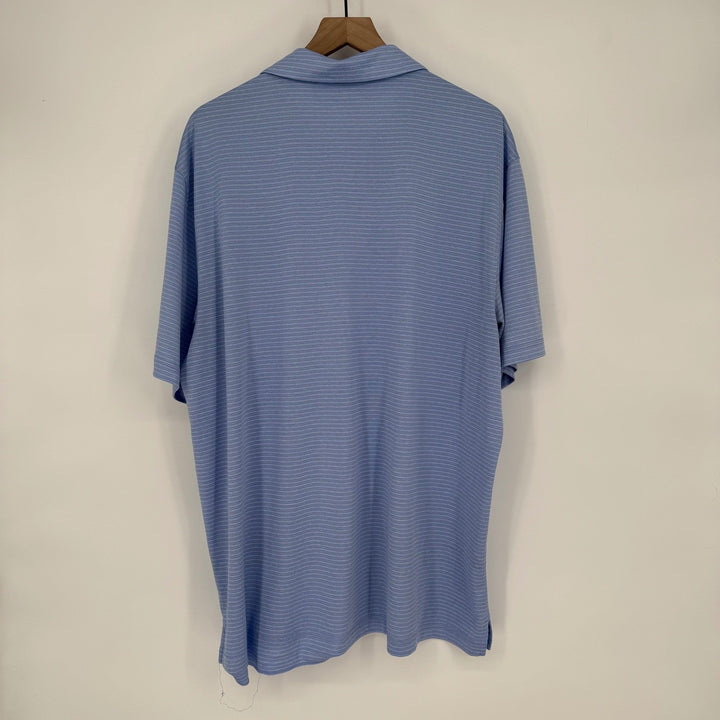 Walter Hagen 11 Majors Golf Polo Shirt Blue Stripe XXL Made in Jordan