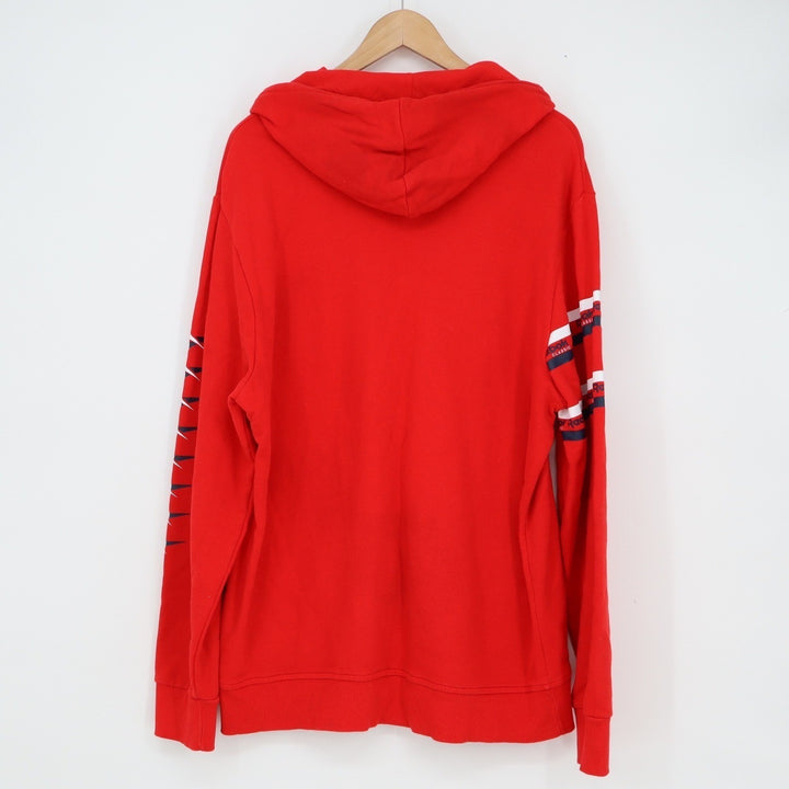 Reebok Classic Mens XL Red Pullover Hoodie Logo Sleeve Graphic Sweatshirt XL