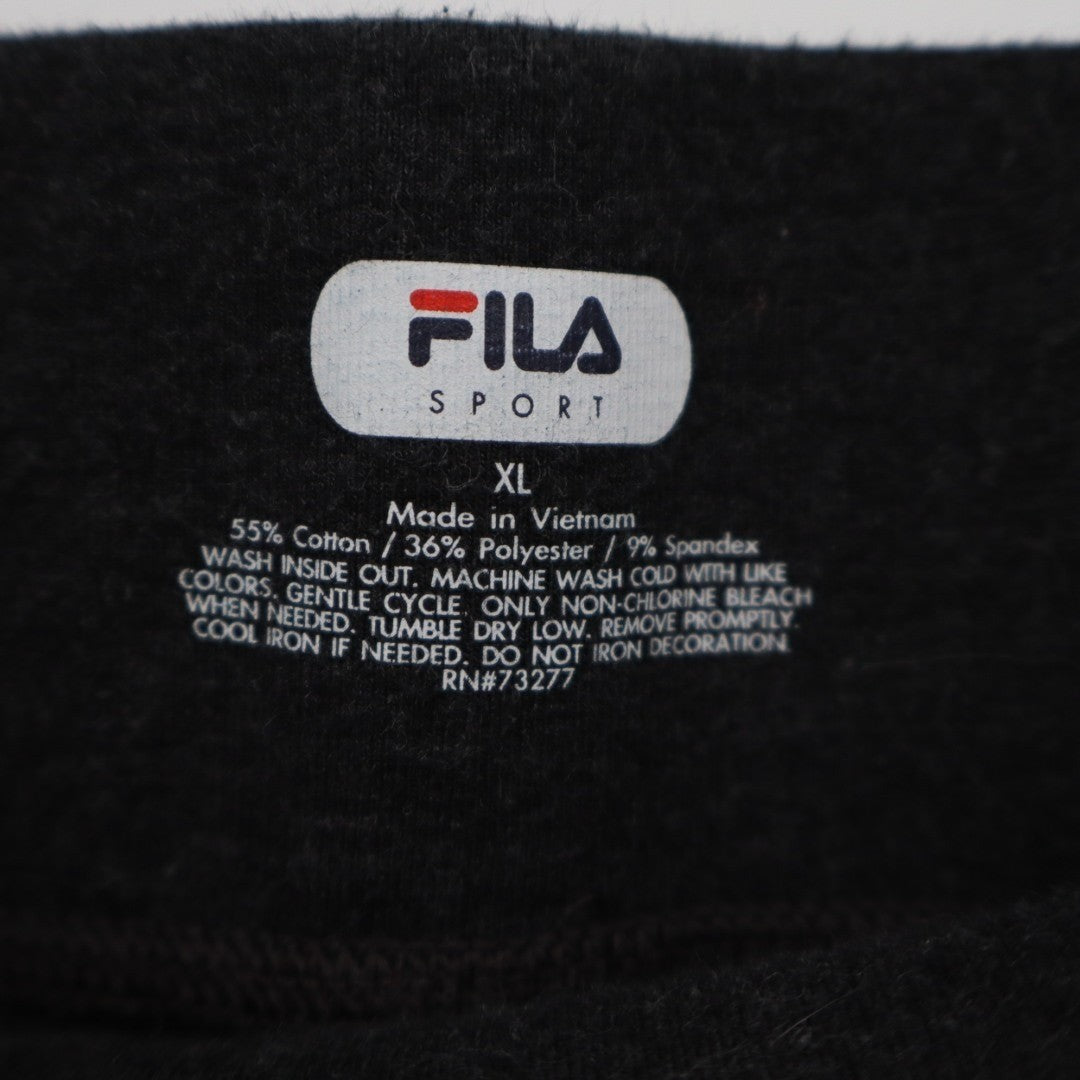 Fila Sport Capri Leggings Women XL Black Stretch Cotton Elastic Waist Activewear