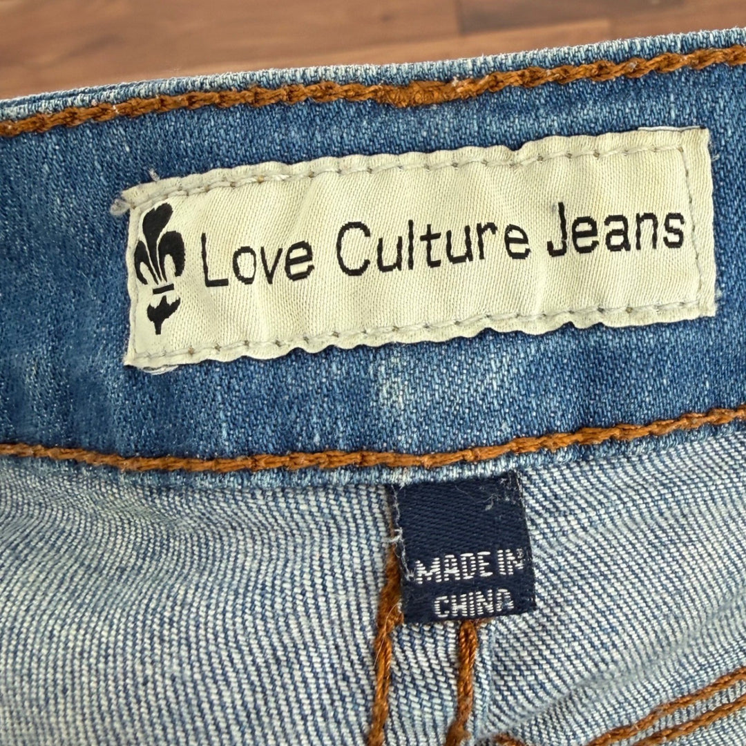 Love Culture Jeans Distressed Denim Cutoff Shorts Blue Size M