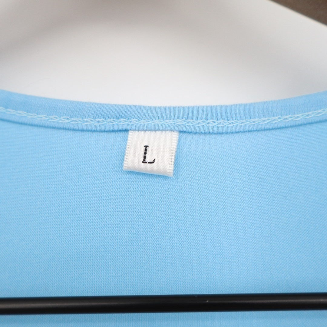 Tank Dress Womens Large Sky Blue Modla Stretch Racerback Scoop Neck Pullover