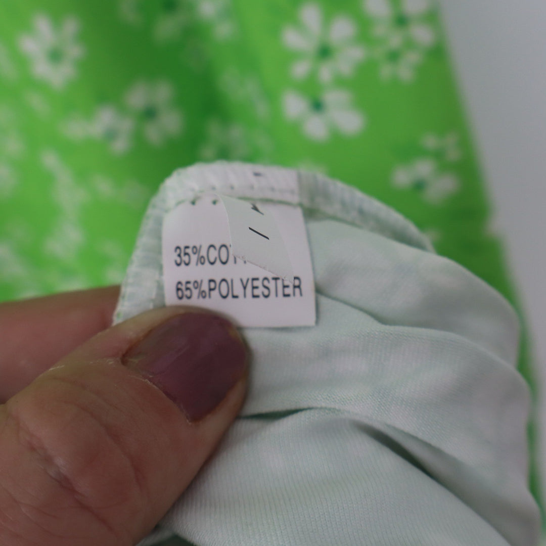 Green Floral Cowl Neck Maxi Dress Open Back Spaghetti Strap Size L