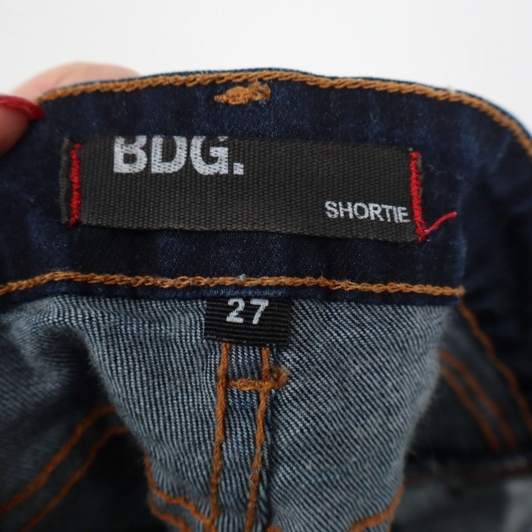 BDG Shortie Womens 27 Blue Denim Cotton Stretch Low Rise Roll Hem Outdoor Wear