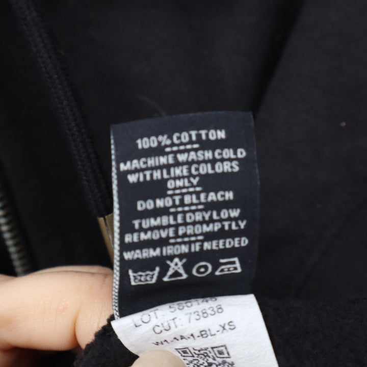 American Giant Classic Hoodie Womens XS Black Full Zip Cotton Long Sleeve