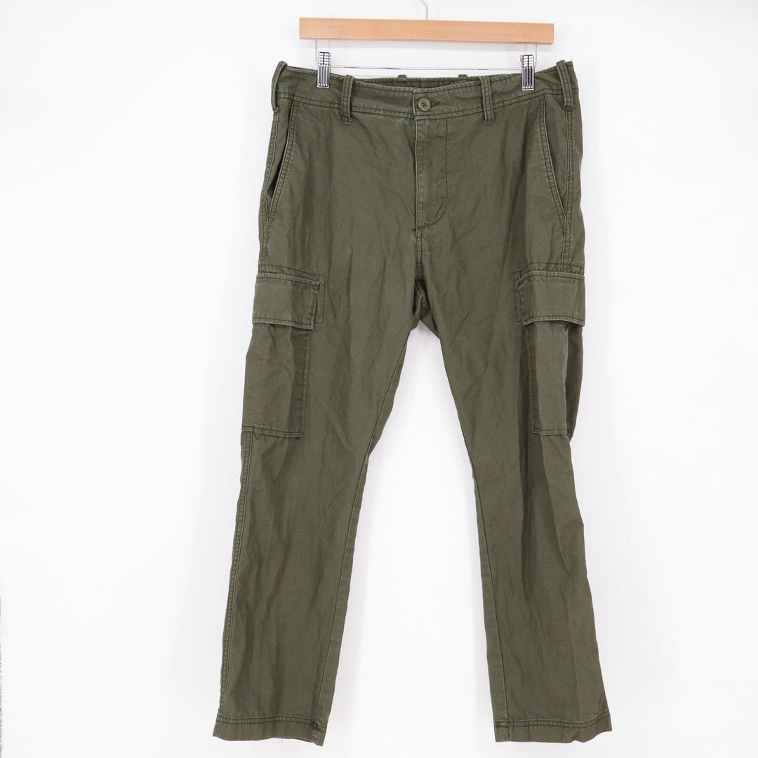 Old Navy Cargo Pants Mens 33x30 Straight Leg Olive Green Utility Excellent