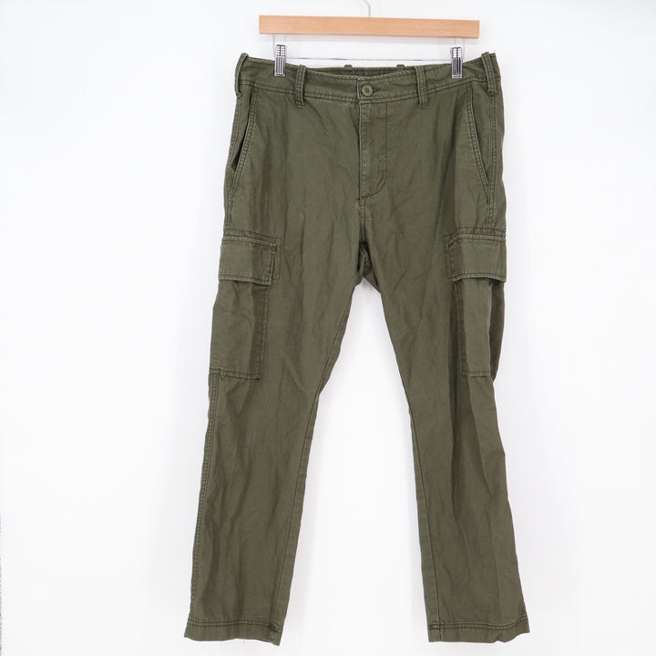 Old Navy Cargo Pants Mens 33x30 Straight Leg Olive Green Utility Excellent