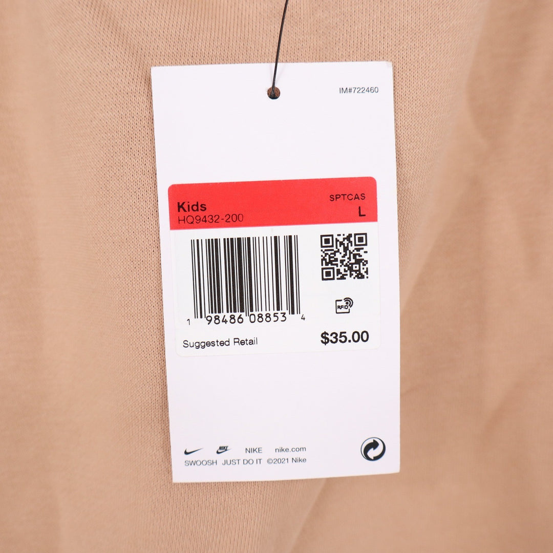 Nike Kids Sportswear French Terry Skirt Tan Beige Size Large L NWT