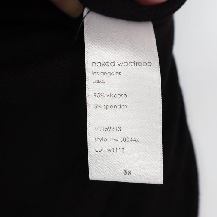 Naked Wardrobe Womens Plus 3X Black Viscose Stretch Maxi Skirt