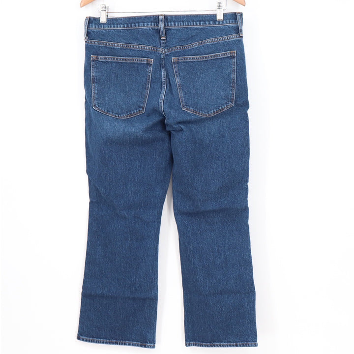 J.Crew Mid-Rise Flare Crop Jeans Blue Button Fly Medium Wash Size 30