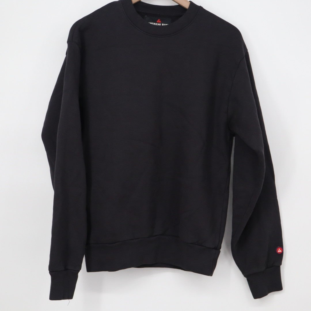 American Giant American Vintage Crew Sweatshirt Unisex Small Black Fleece Lined