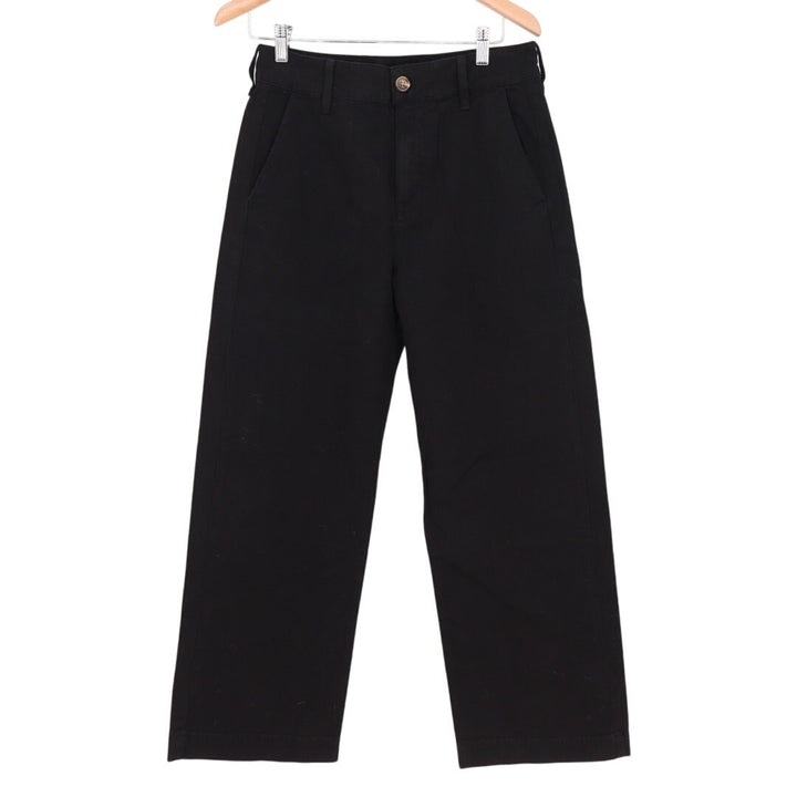 American Giant Womens Black Wide Leg Cropped Pants Made in USA Size 8