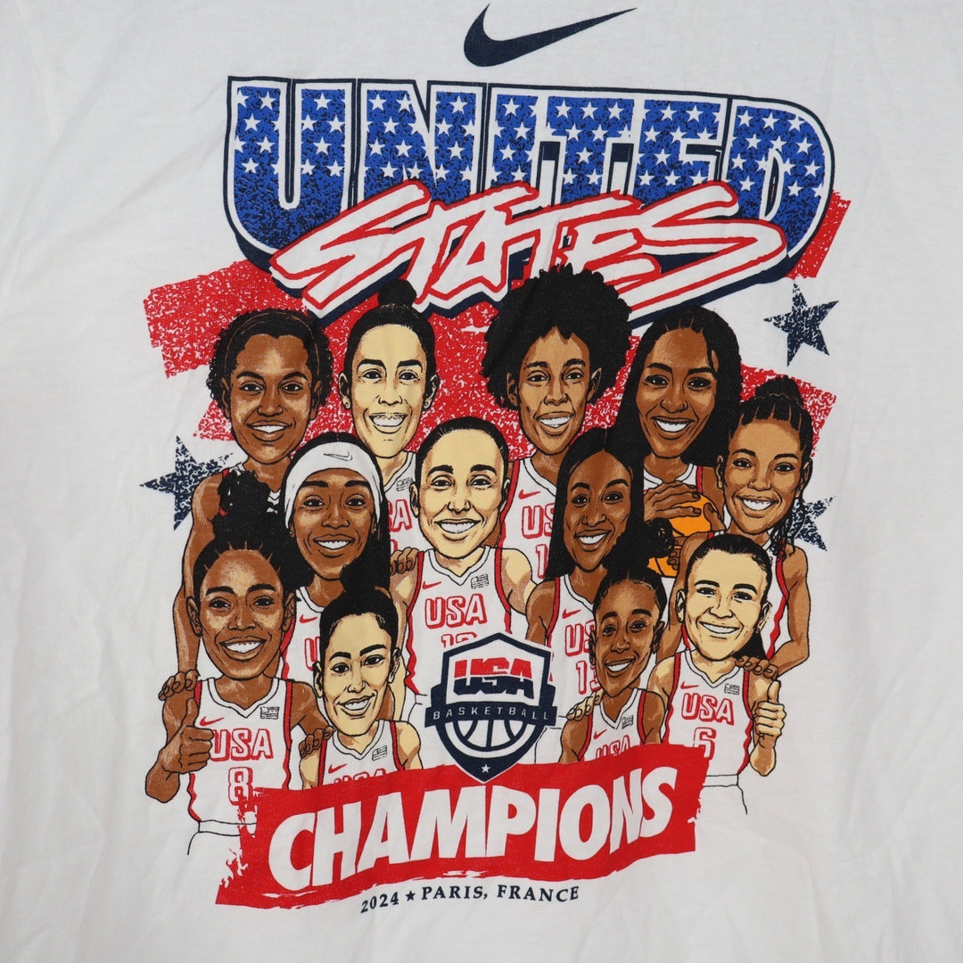 Nike USA Basketball 2024 Paris Olympics Champions Graphic T-Shirt White Small