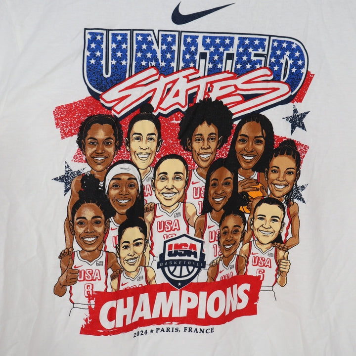 Nike USA Basketball 2024 Paris Olympics Champions Graphic T-Shirt White Small