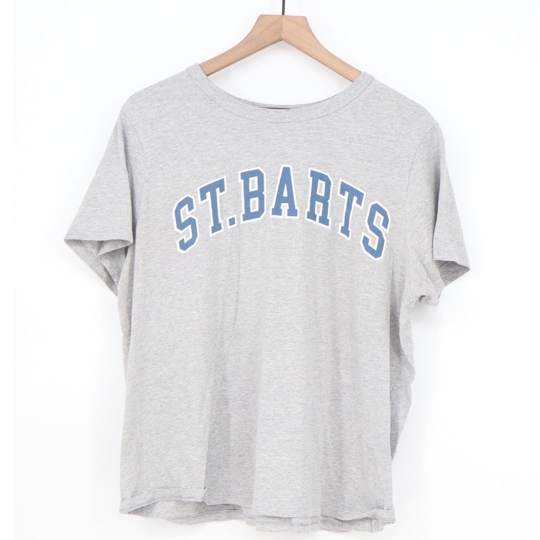Zoe + Liv St. Barts Graphic T-Shirt XXL Heather Grey Short Sleeve Crew Neck Tee