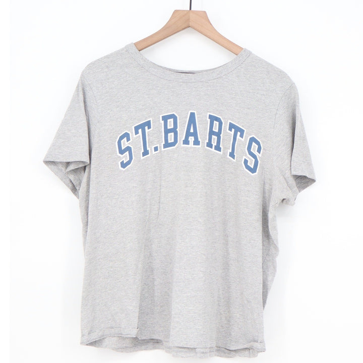 Zoe + Liv St. Barts Graphic T-Shirt XXL Heather Grey Short Sleeve Crew Neck Tee