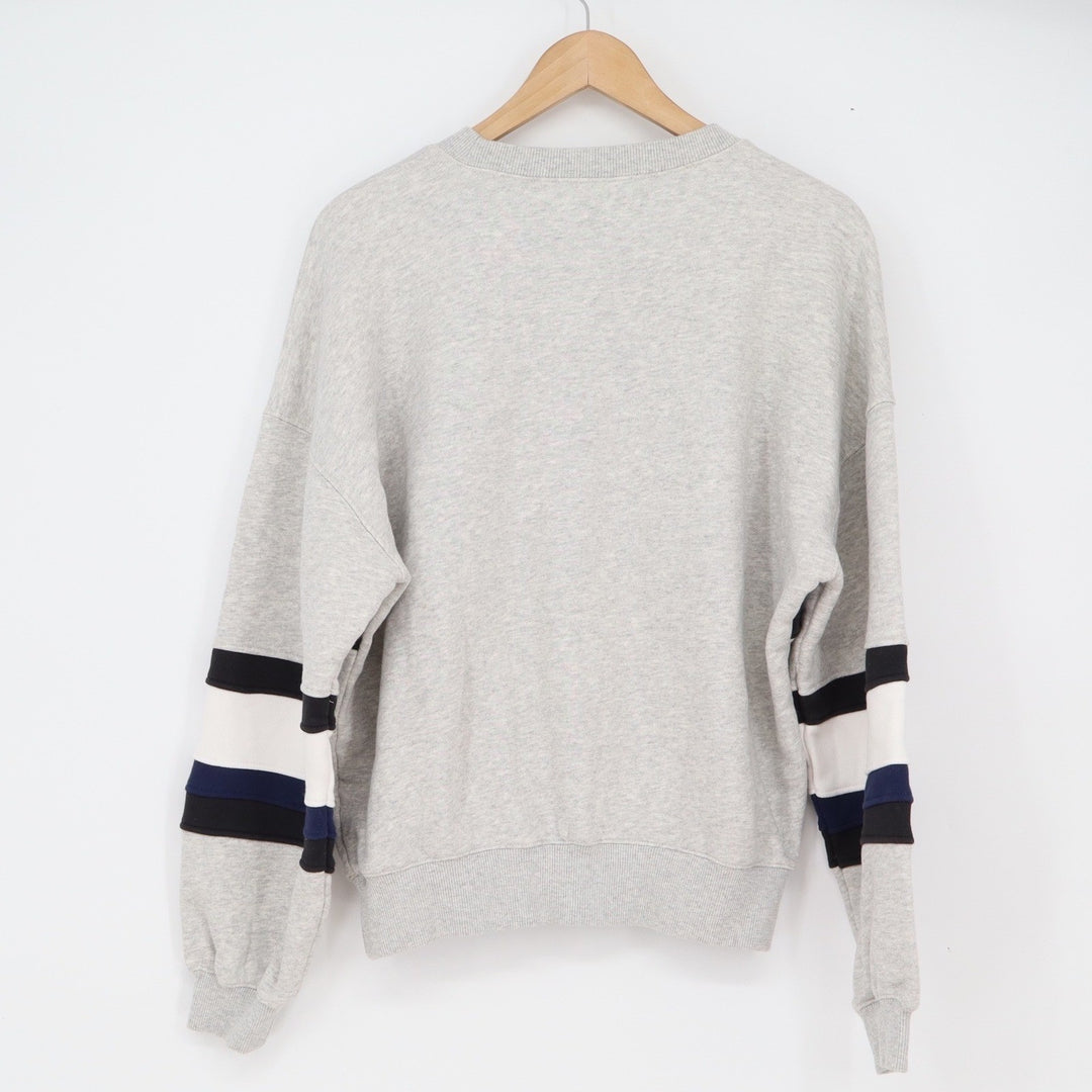 Chaser Sweatshirt Womens S New York Graphic Grey Striped Relaxed Excellent