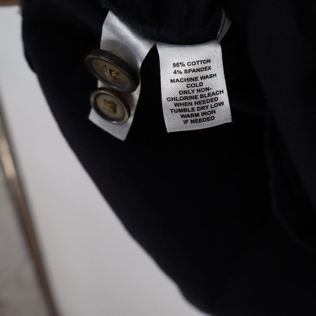 Ann Taylor LOFT Navy Blue Utility Shirtdress 3/4 Roll Tab Sleeve XS
