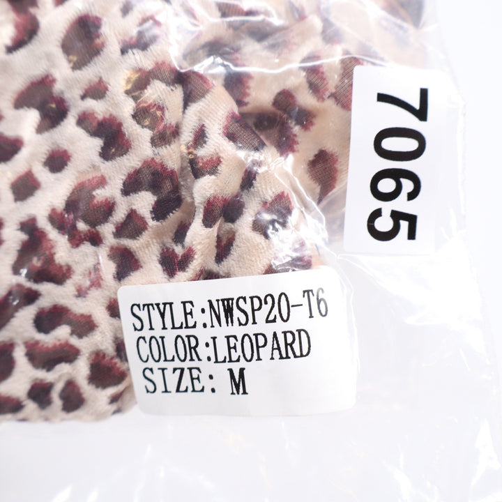 Naked Wardrobe The Statement Leopard Print Crop Top Long Sleeve Medium