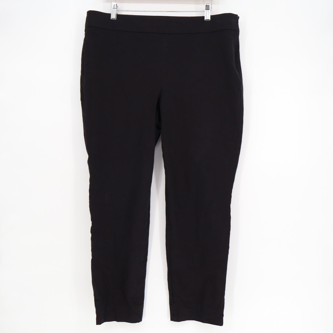 Talbots Chatham Ankle Pant Black Slim Leg Side Zip Trousers Size 16