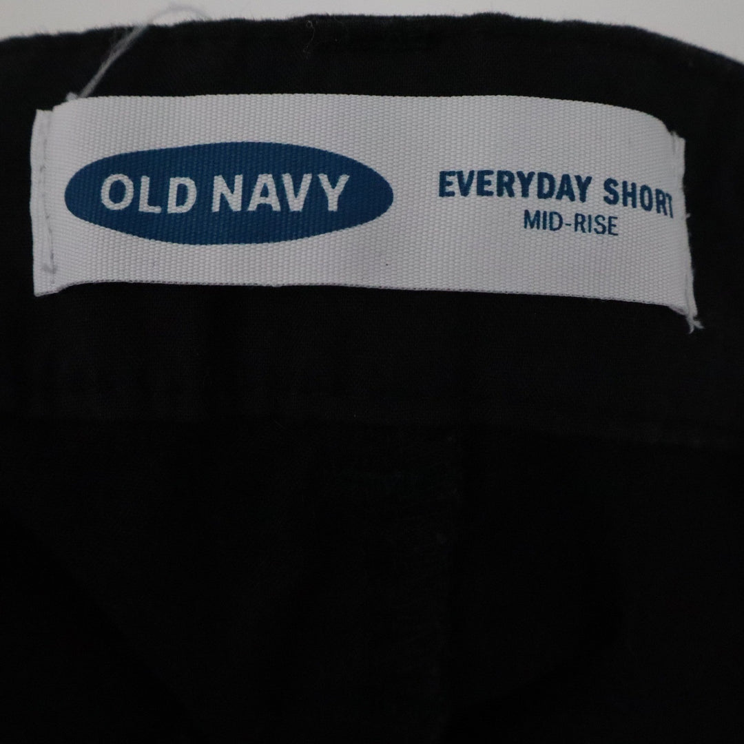 Old Navy Everyday Short Womens 6 Black Mid-Rise Chino Cotton Stretch Casual
