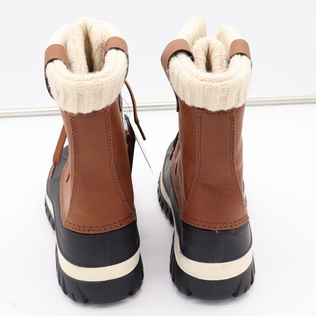 Lugz Duck Boots Womens 8 Tallulah Brown Black Water Resistant Faux Fur New