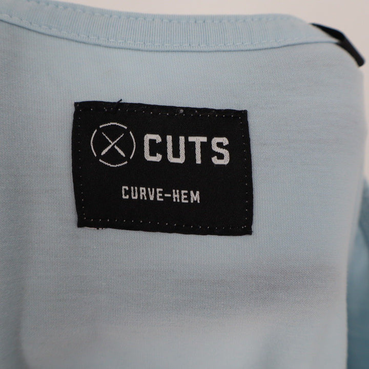 Cuts Curve Hem T Shirt Light Blue Pyca Pro Mens Size Large