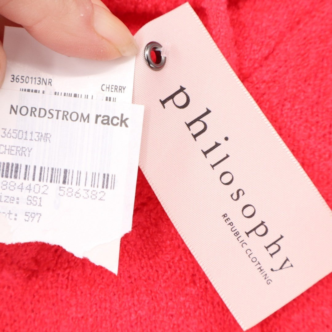 Philosophy Republic Clothing Sweater Womens Small Red Knit Drawstring Wrap Neck