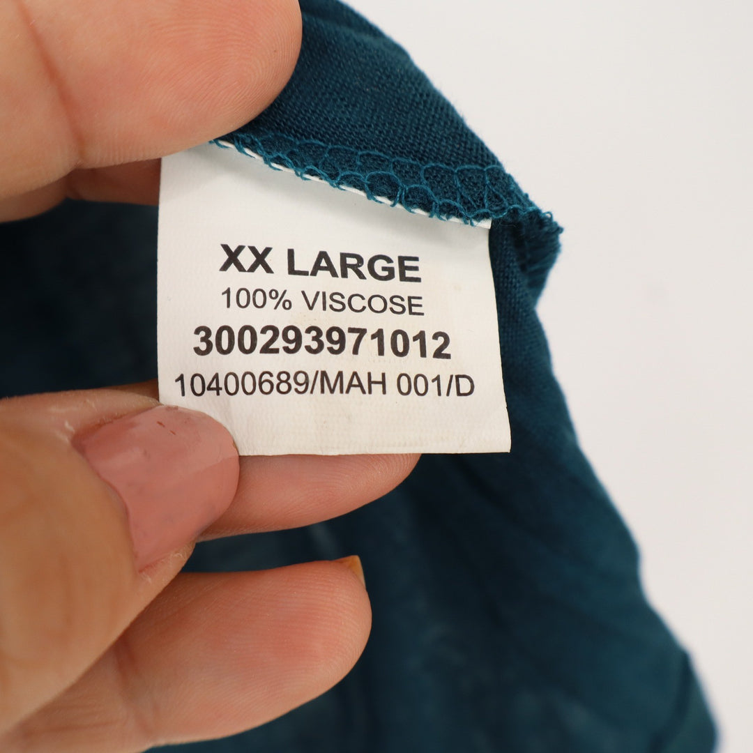 Unbranded Teal Viscose Scoop Neck Short Sleeve T-Shirt Womens XXL