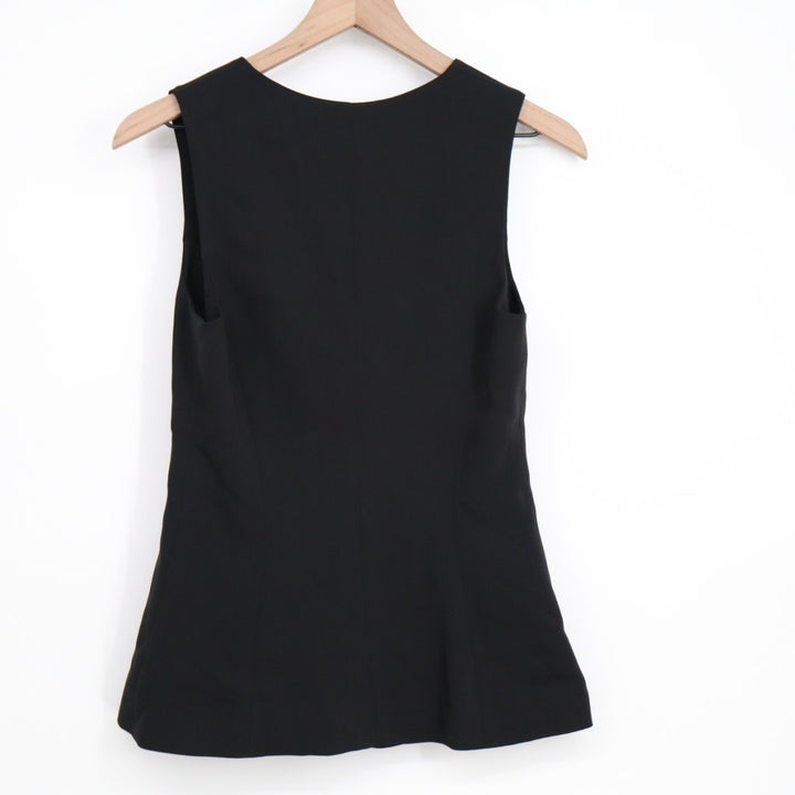 Madewell Cutaway Long Vest Womens 0 Jet Black Button Front Business Formal Wear