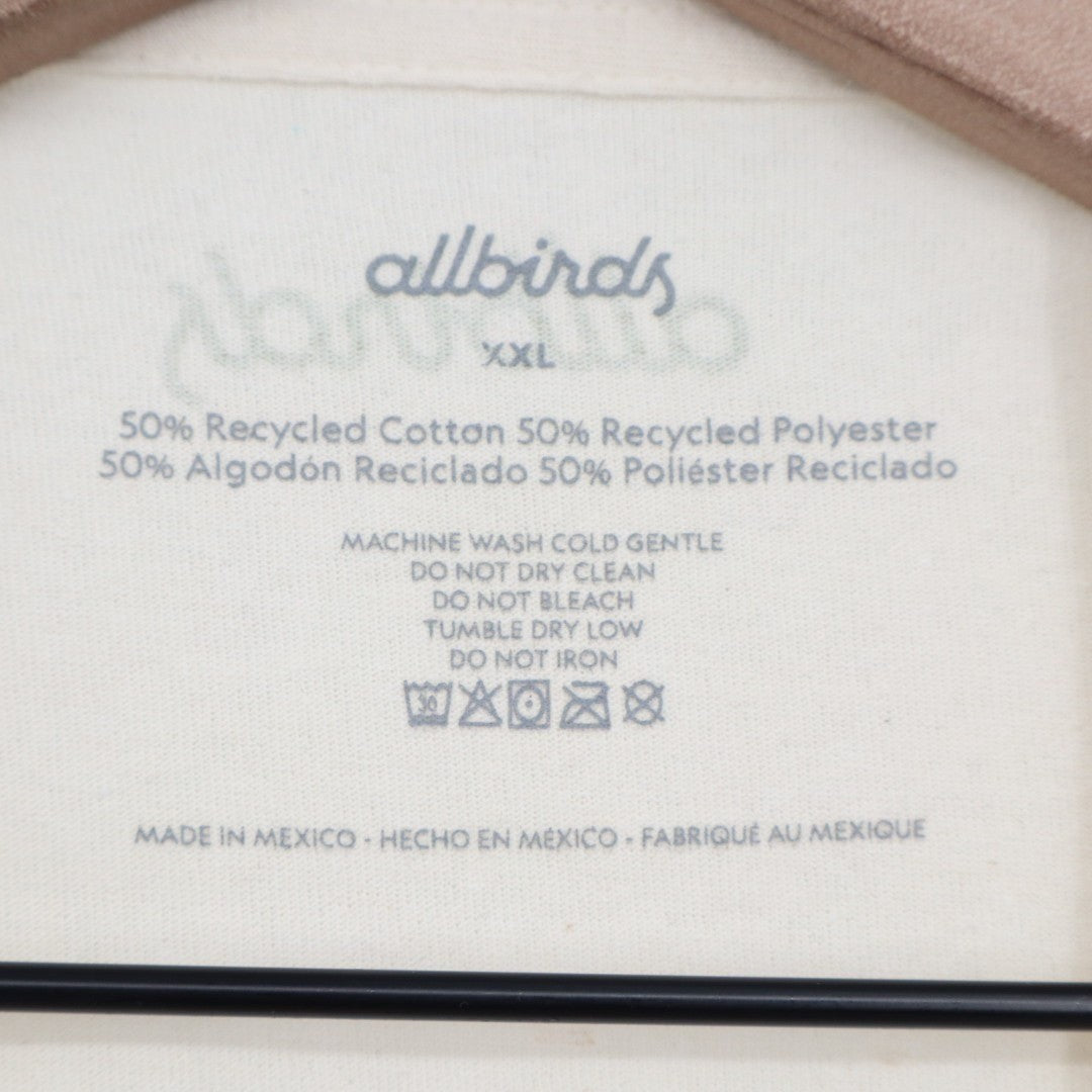 Allbirds Birdscape T-Shirt Mens 2XL Cream Cotton Crew Neck Short Sleeve Outdoor