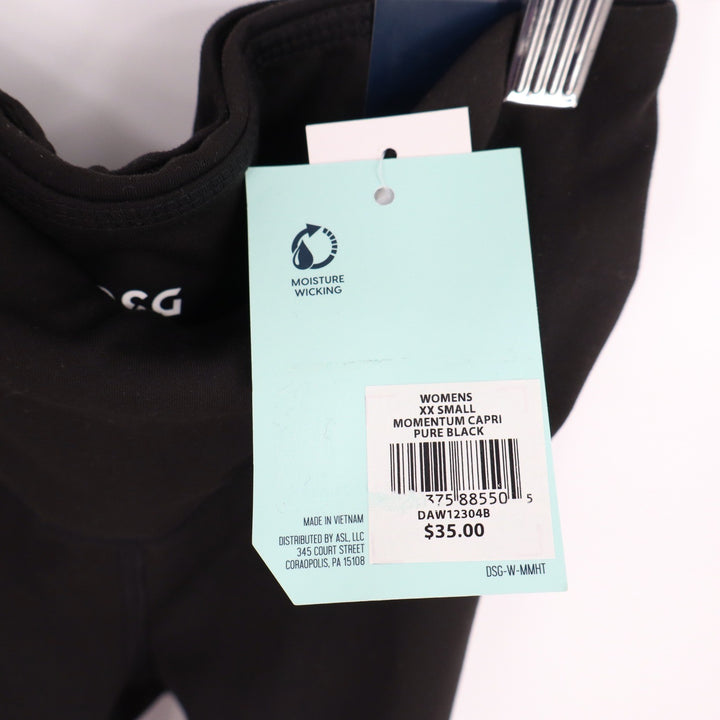 DSG Womens Momentum Capri Pure Black High Rise Leggings Size XXS