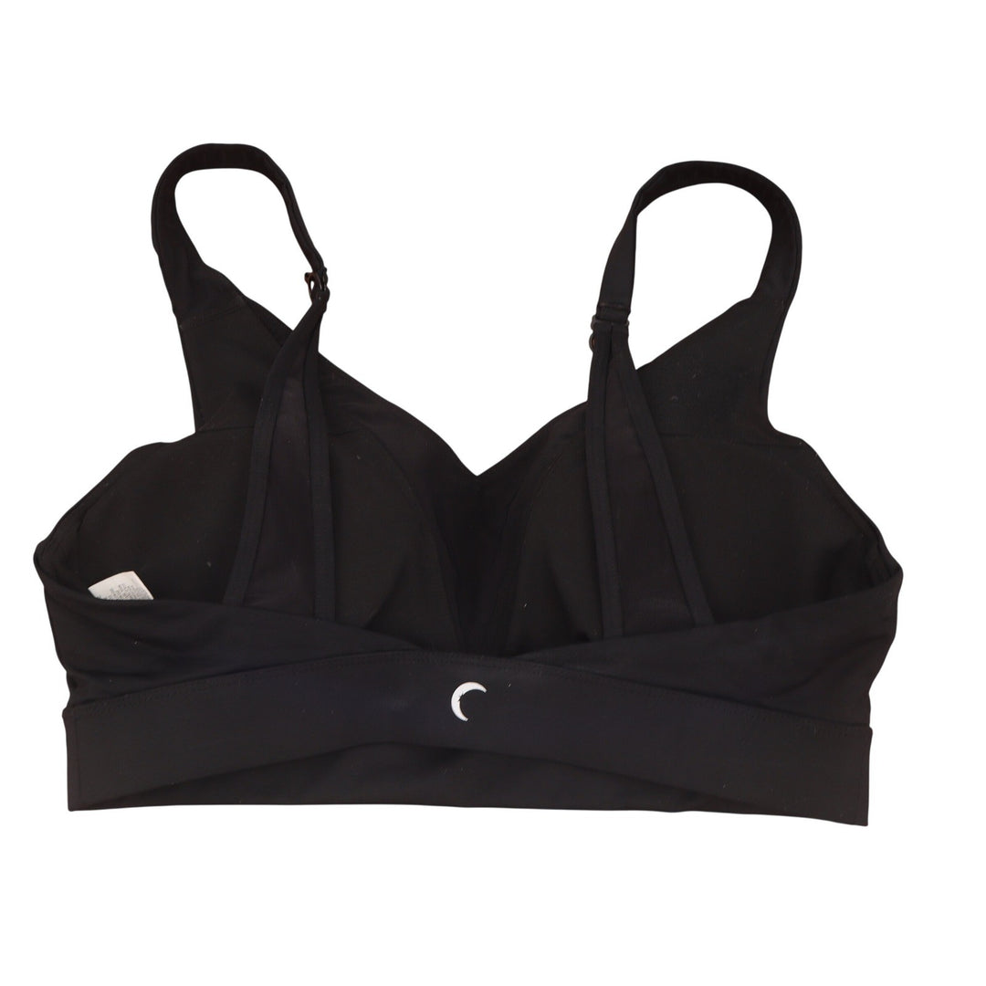Zyia Active Sports Bra Womens Medium V-Neck Black Adjustable Straps Excellent