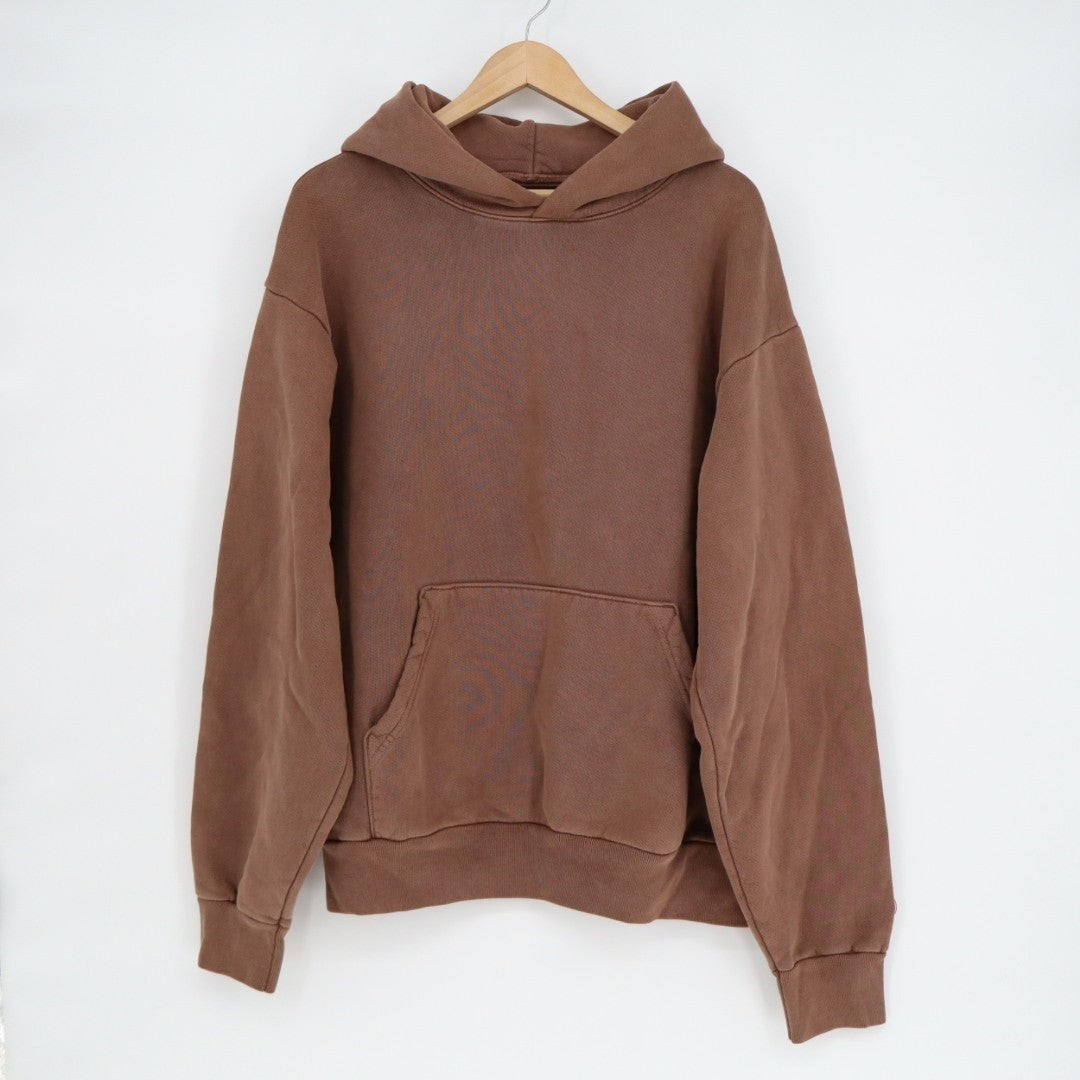 American Giant Hoodie Mens Large Brown Logo Fleece Lined Cotton Kangaroo Pocket
