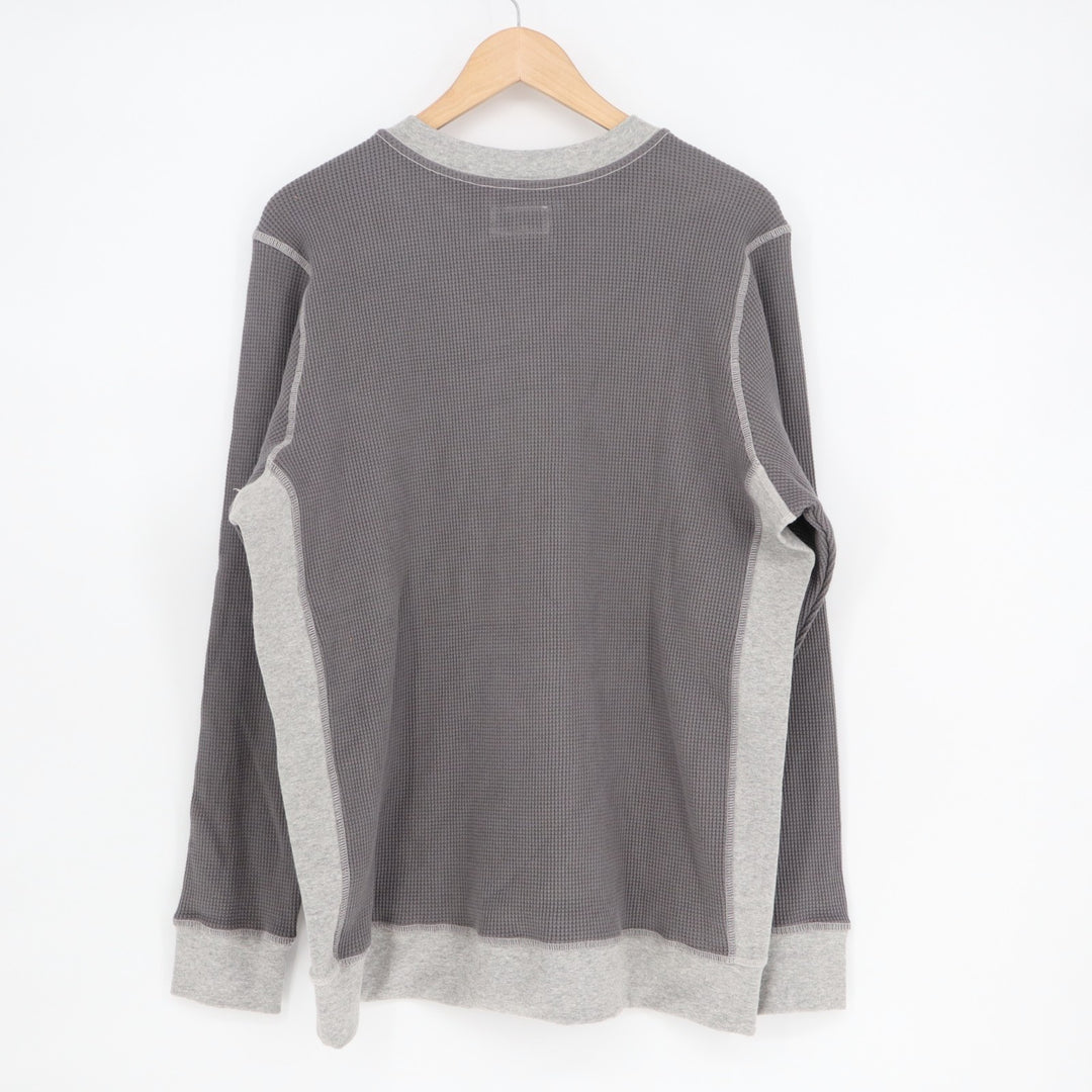 American Giant Colorblock Summit T-Shirt Mens Large Gray Waffle Knit Pullover