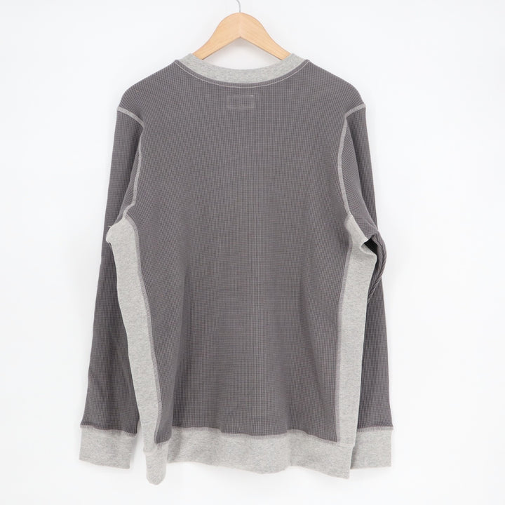 American Giant Colorblock Summit T-Shirt Mens Large Gray Waffle Knit Pullover