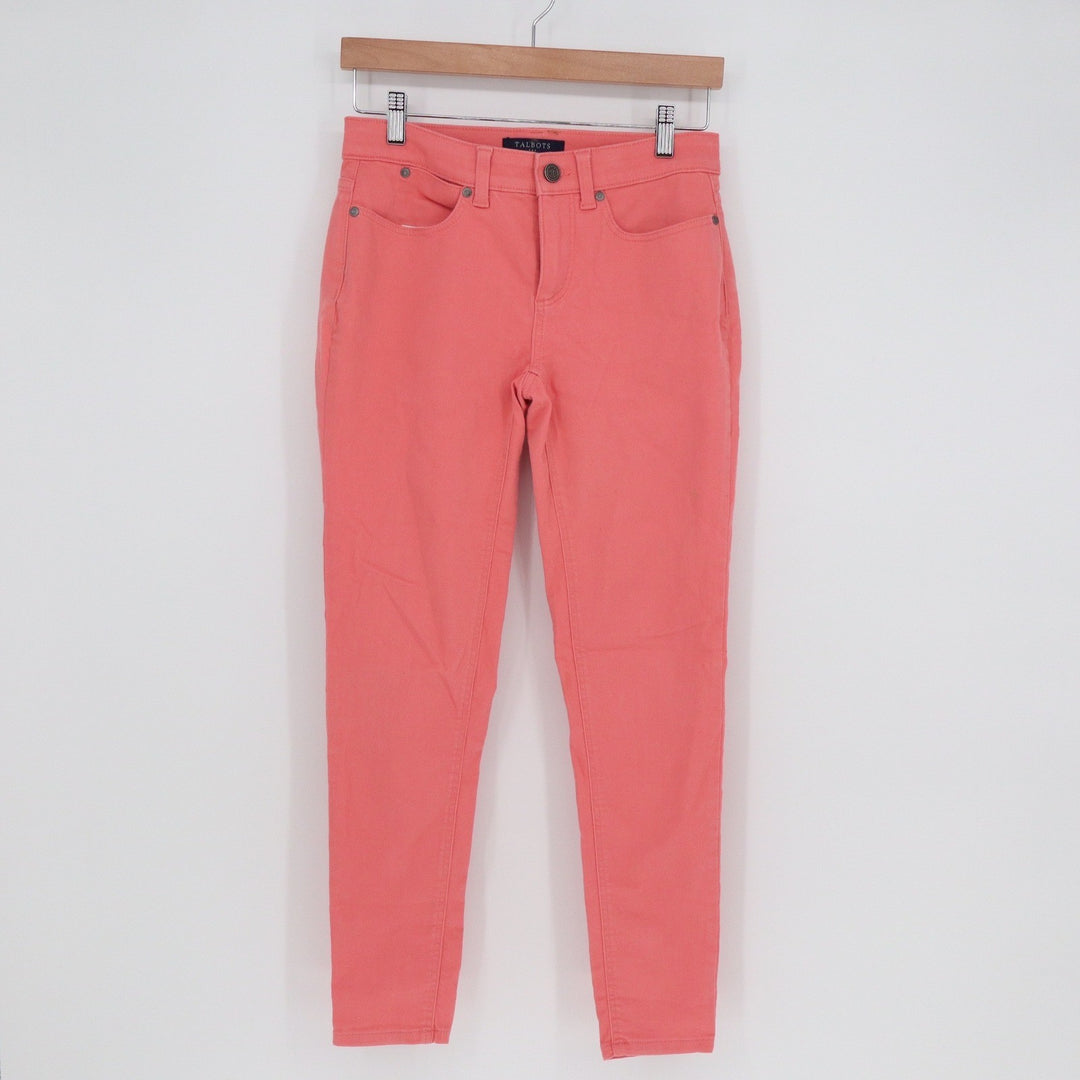 Talbots Simply Flattering Collection Coral Pink Slim Pants Womens 2P
