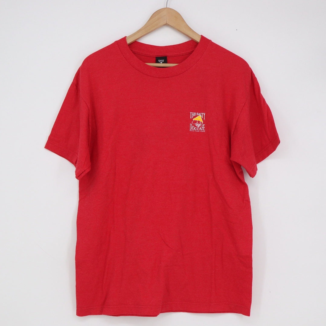Hanes Beefy-T The Salty Dog Cafe Hilton Head Island Red Graphic T-Shirt Mens M