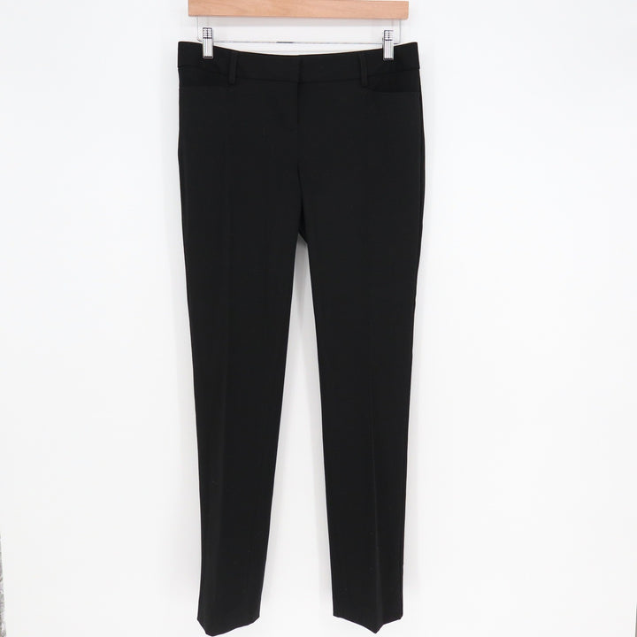 Express Columnist Black Slim Leg Dress Pants Womens 6R Mid Rise Stretch Trousers