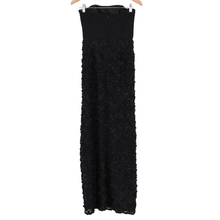 Lulus Ravishing Appeal Maxi Dress Womens Small Black Floral Applique Front Slit