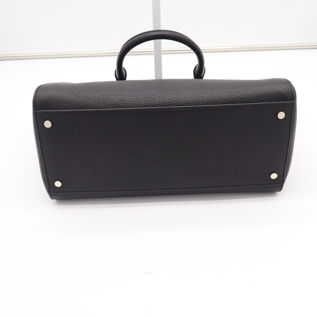 Kate Spade Parker Medium Satchel Black Pebbled Leather Bag