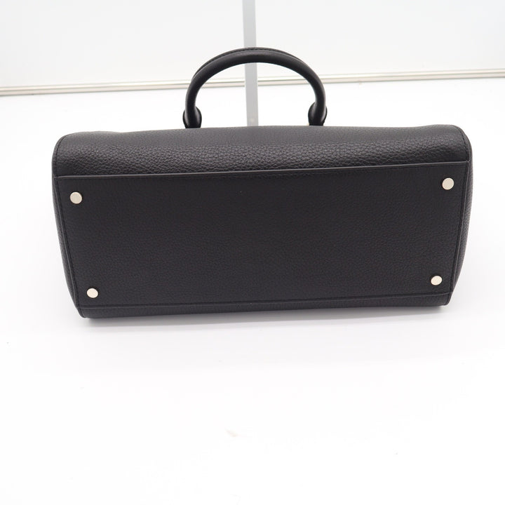 Kate Spade Parker Medium Satchel Black Pebbled Leather Bag